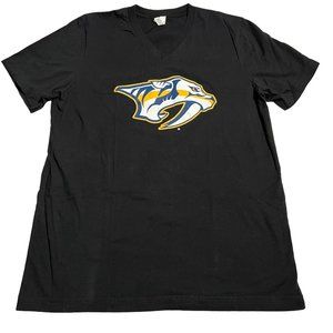 Nashville Predators V Neck WMNS LG Black Short Sleeve Jack Daniels No7 brand NHL